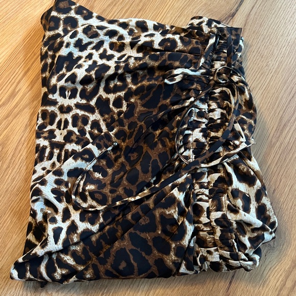 VERONICA BEARD ARI SILK BLEND LEOPARD PRINT SKIRT, SIZE 8. - Picture 12 of 12